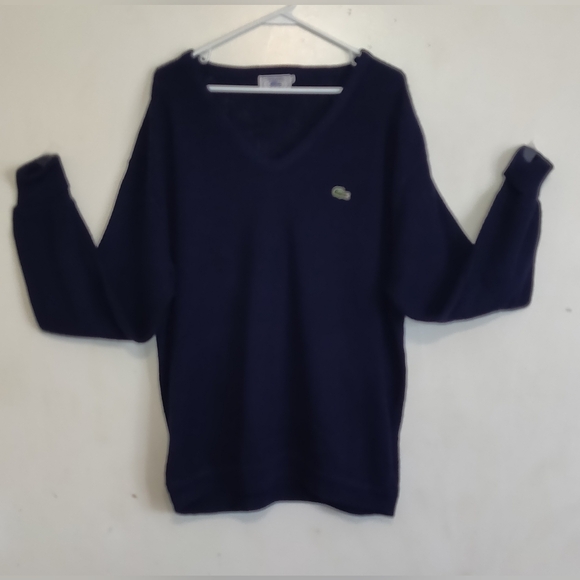 Vintage LACOSTE IZOD ALLIGATOR Pullover Sweater NAVY BLUE Men XL - Picture 10 of 11
